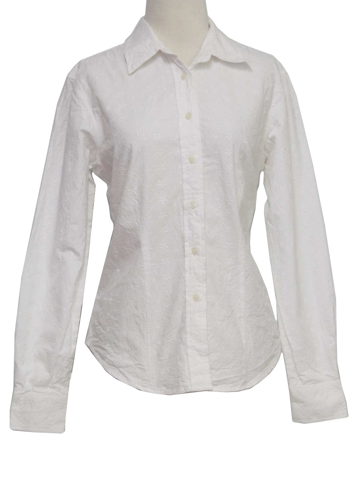 1980's Shirt (Van Heusen): 80s -Van Heusen- Womens white cotton ...