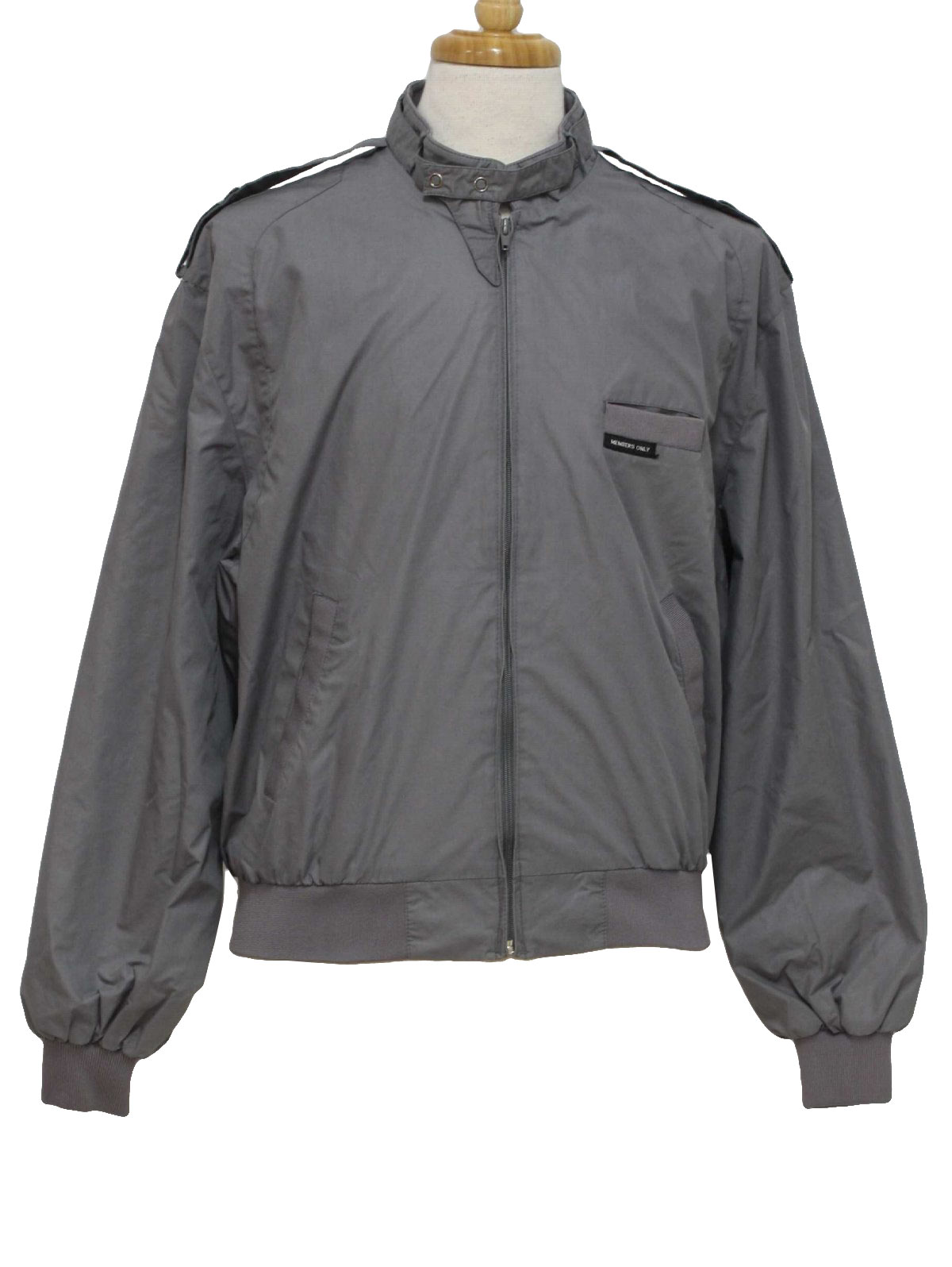 80s Retro Jacket: 80s -Members Only- Mens grey cotton and polyester ...
