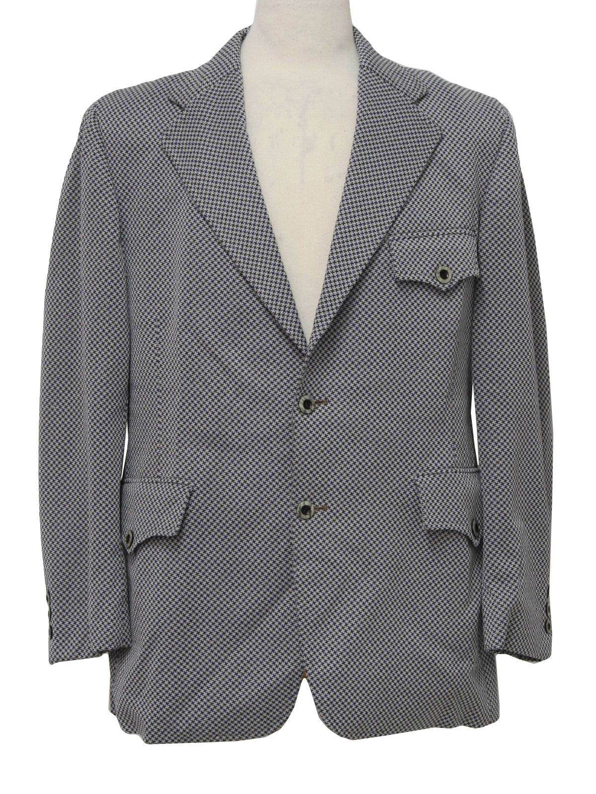 Retro Seventies Jacket: 70s -Mavest- Mens blue, black and grey tight ...