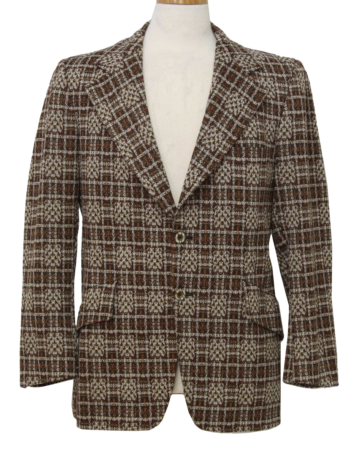 70s Vintage Curlee Jacket: 70s -Curlee- Mens tan, deep brown, off white ...