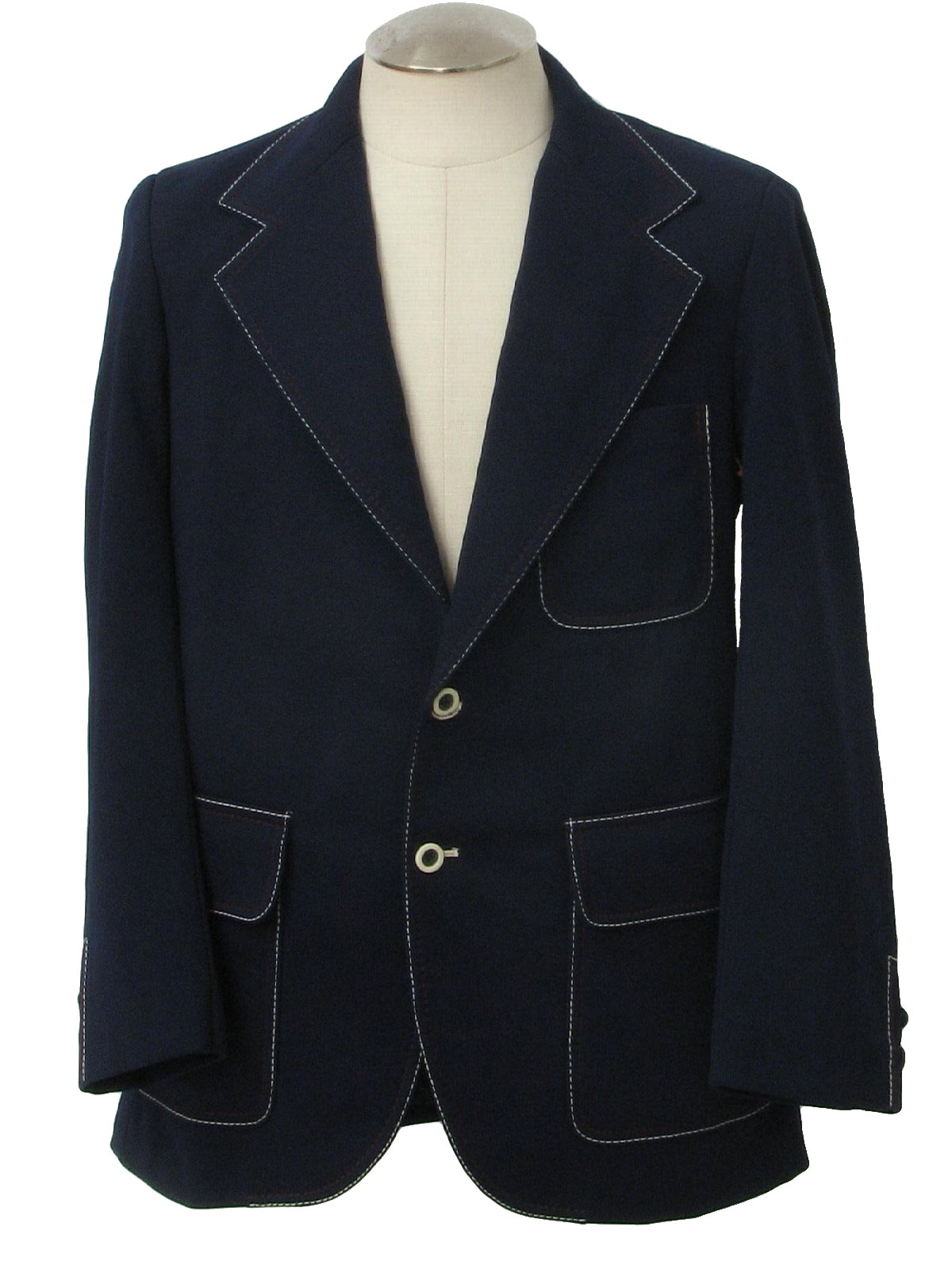 1970's Jacket (Missing Label): 70s -Missing Label- Mens royal blue with ...