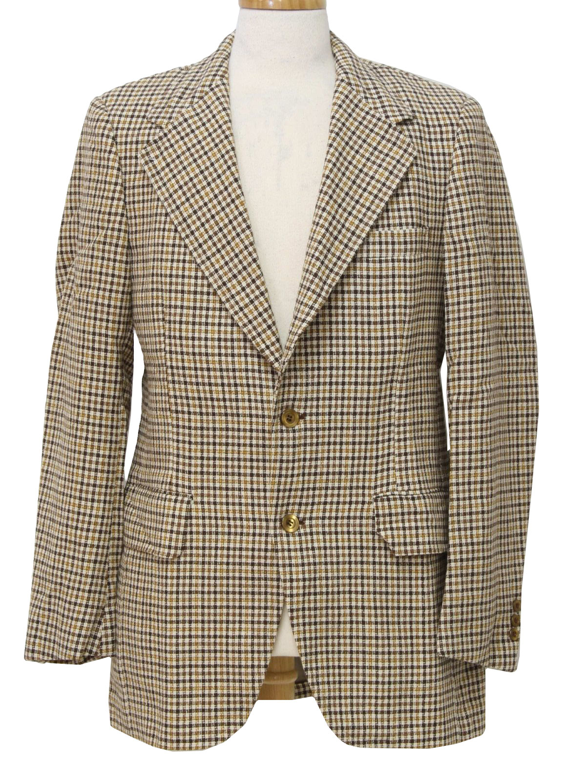 Copley Seventies Vintage Jacket: 70s -Copley- Mens cream, brown, tan ...