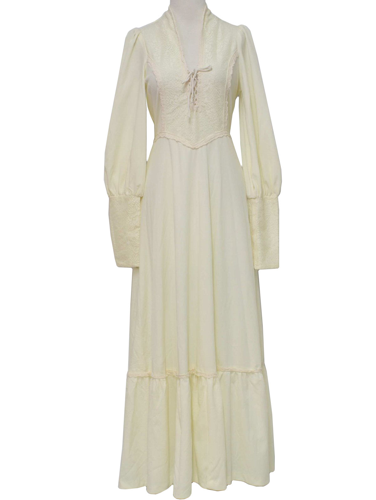 white long sleeve hippie dress