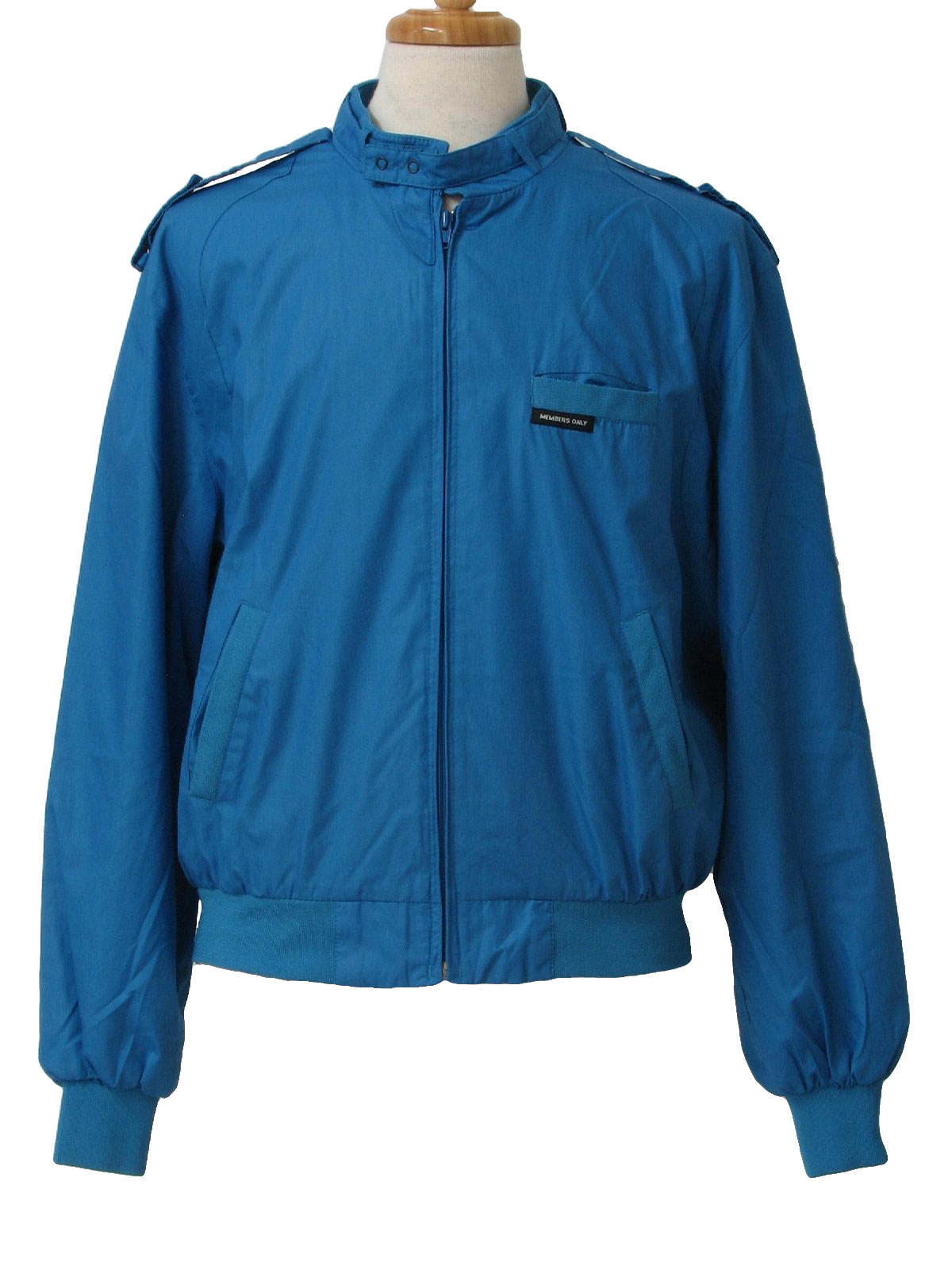 Vintage 1980's Jacket: 80s -Members Only- Mens vibrant blue cotton and ...