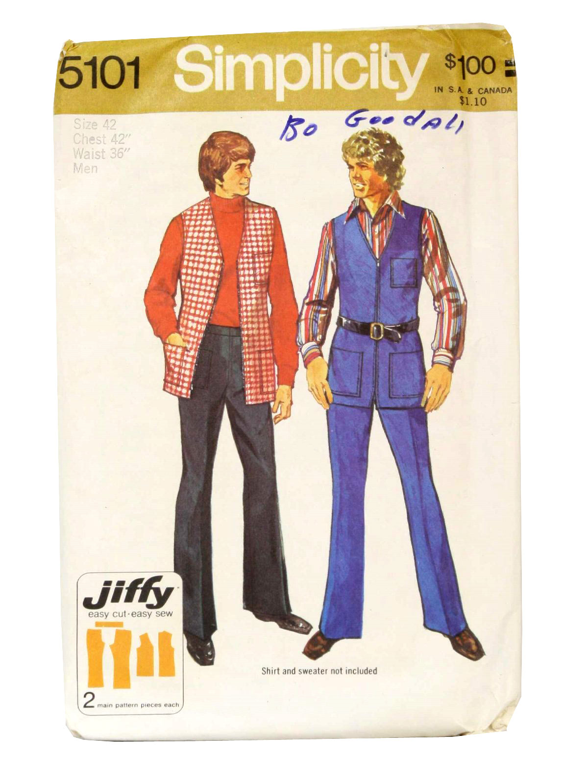 Retro 70s Sewing Pattern (Simplicity Pattern No. 5101) 70s