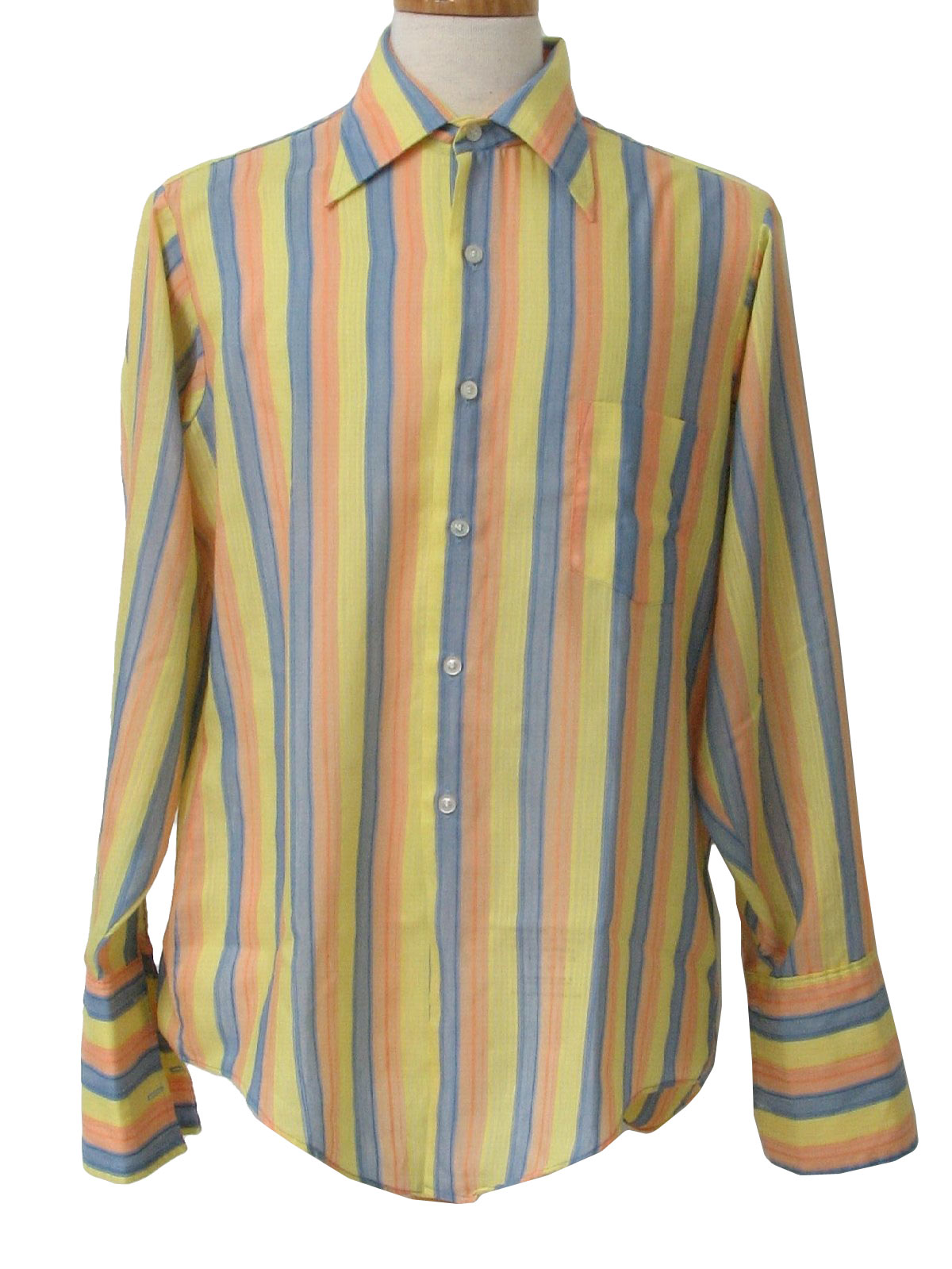 70s Vintage Van Heusen Shirt: 70s -Van Heusen- Mens yellow, peach and ...