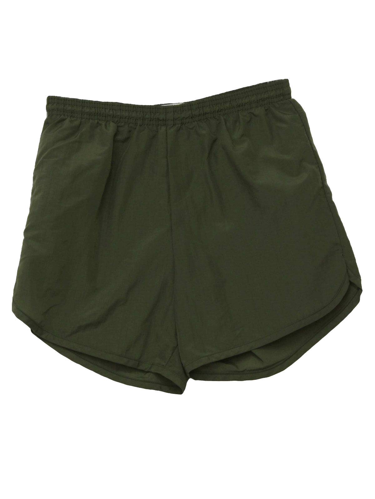 1990's Retro Shorts: 90s -Soffe- Mens army green nylon, brief lined ...
