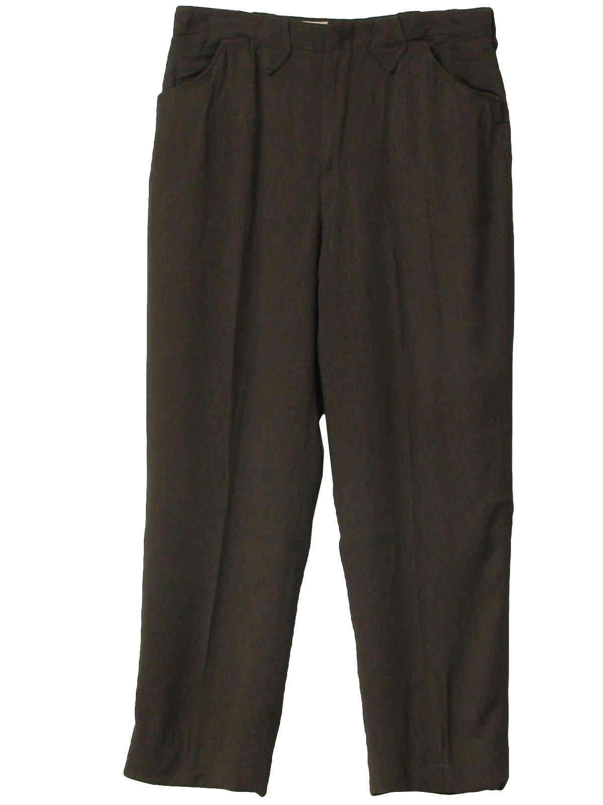 50s Retro Pants: 50s -No Label- Mens dark brown with faint bronze and ...