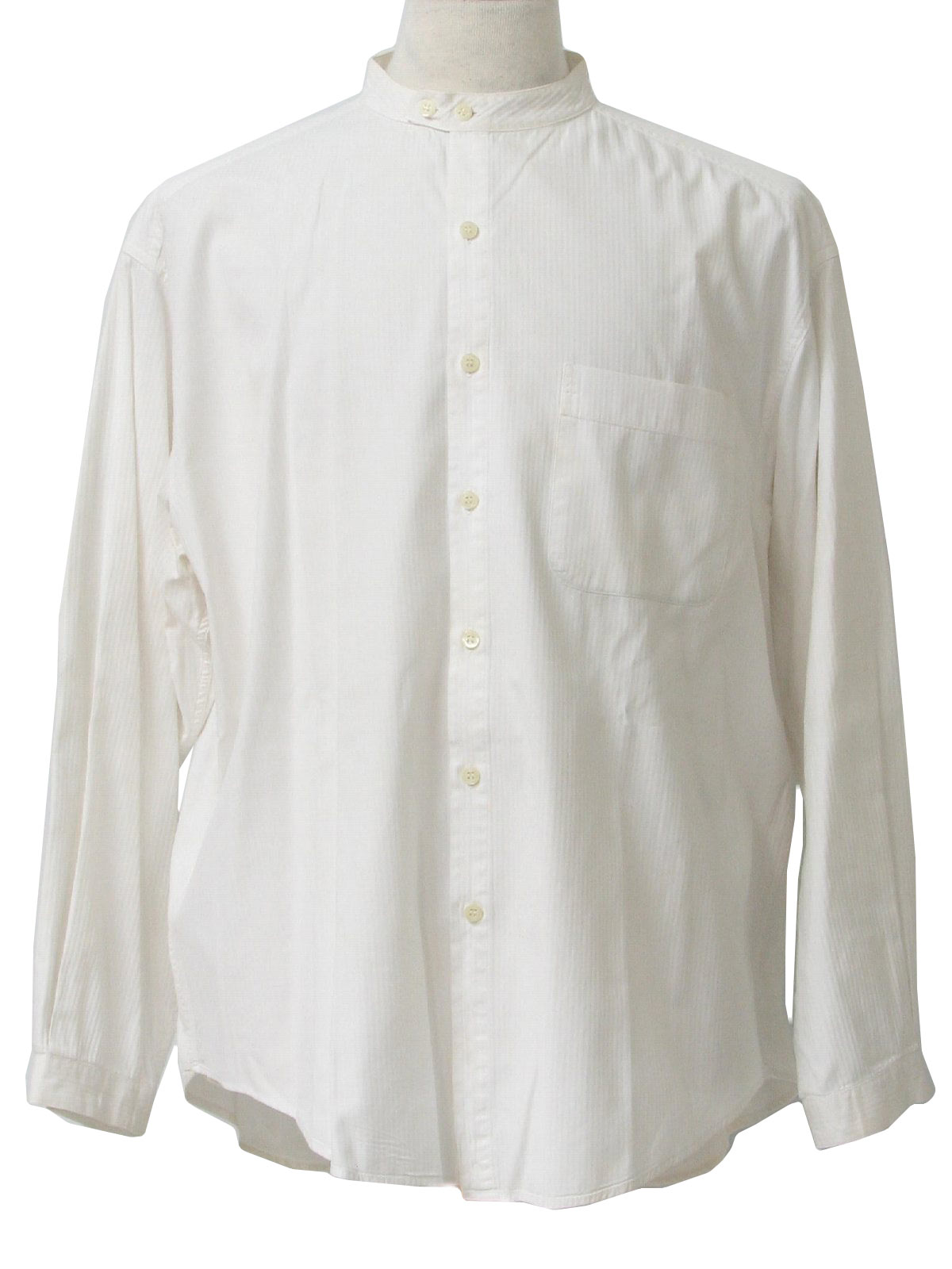 1920s Gap Shirt: 20s style (made in 80s) -Gap- Mens white cotton with ...