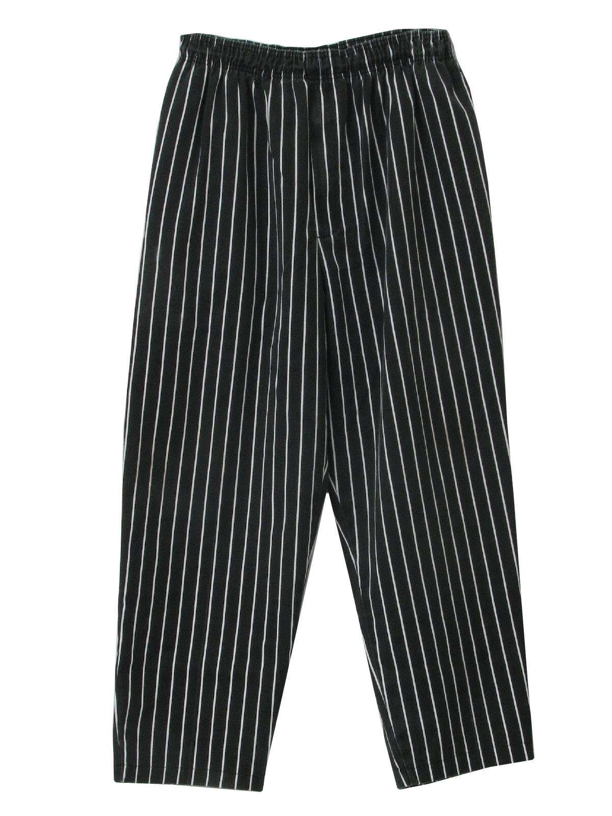 Vintage 1980's Pants: 80s -EWC- Unisex black with white printed stripes ...