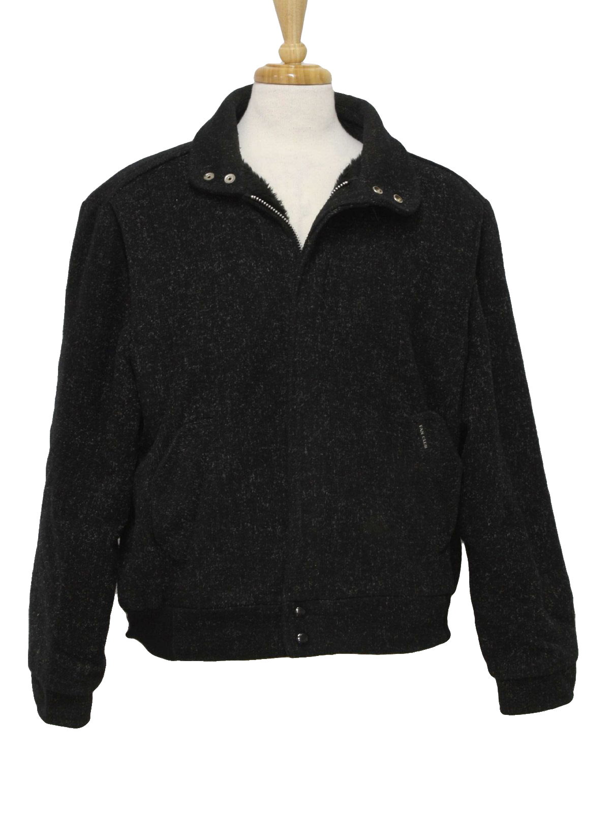 80s Retro Jacket: 80s -Fan Club- Mens black, white flecked tweed wool ...