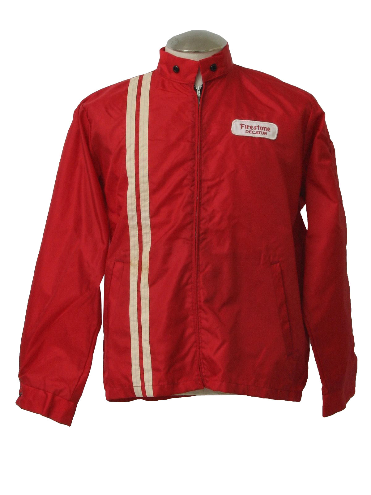 Vintage 1960's Jacket: 60s -Lion- Mens red and white nylon windbreaker ...