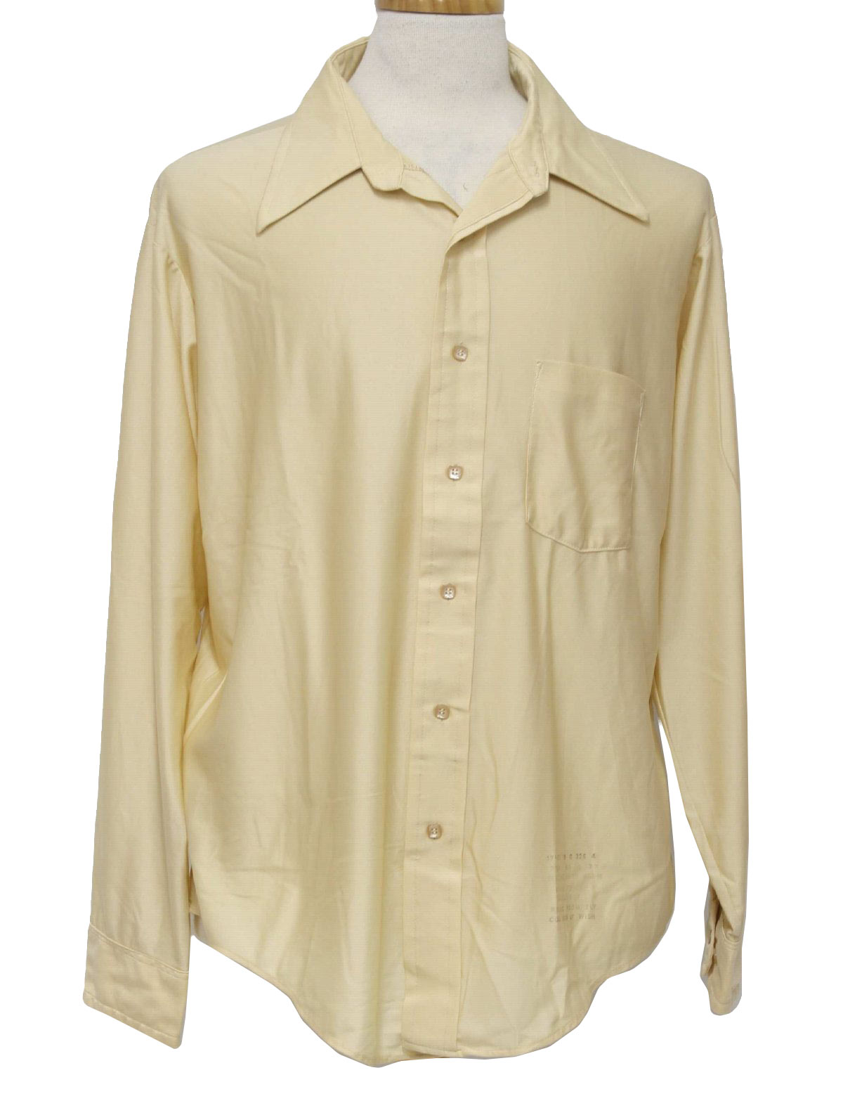 70's Vintage Disco Shirt: 70s -Van Heusen- Mens cream slinky Qiana ...