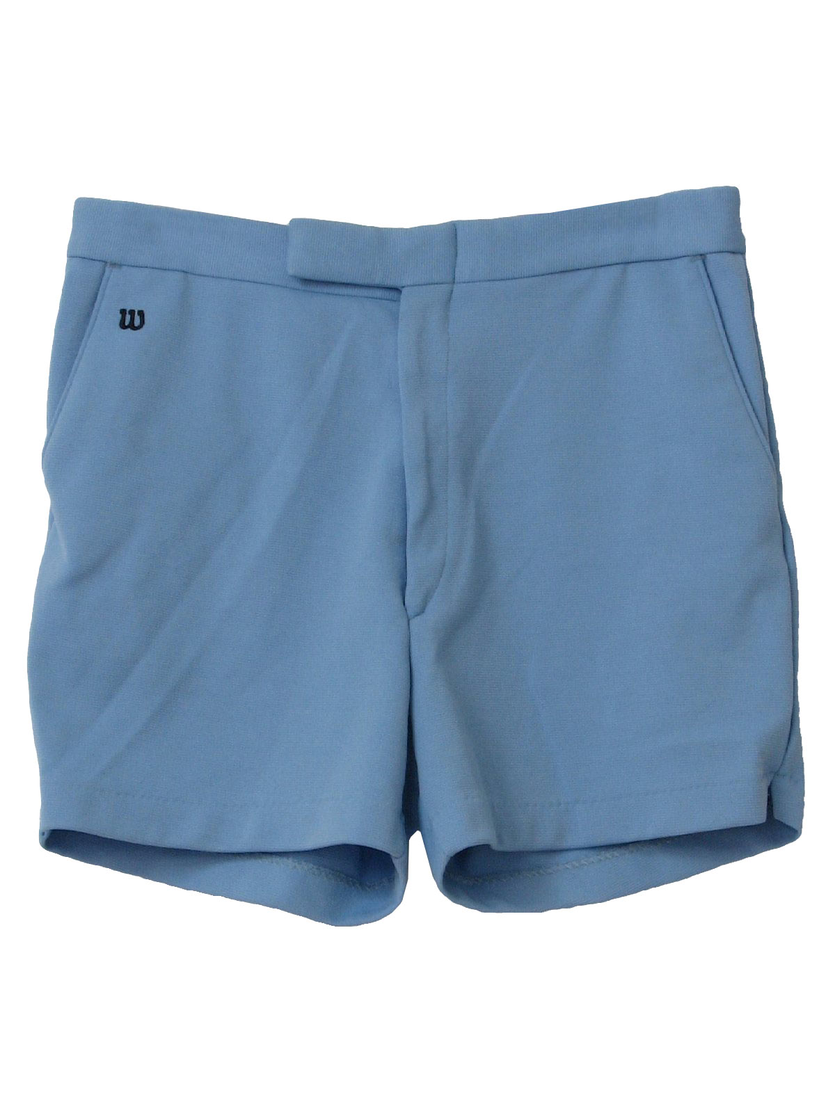 1970's Retro Shorts: Late 70s -Wilson- Mens light blue textured double ...