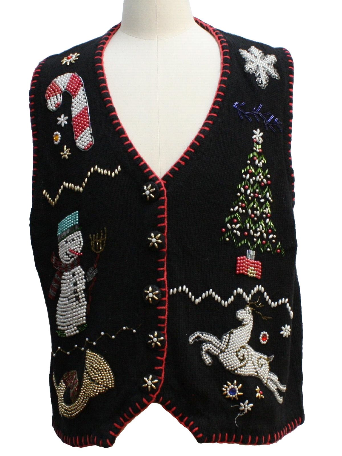 Eighties Ugly Christmas Sweater Vest: 80s -Victoria Harbour- Unisex ...