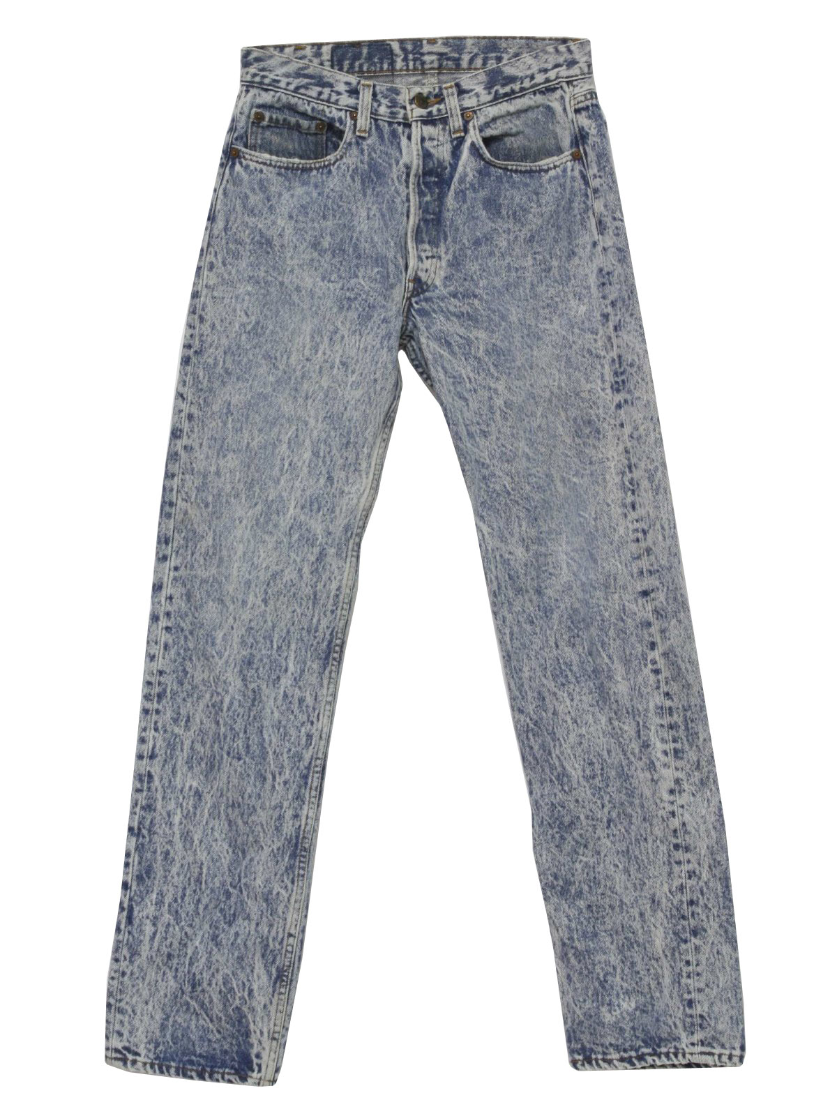 1990's Retro Pants: 90s -Levis 501- Mens blue acid washed cotton denim ...