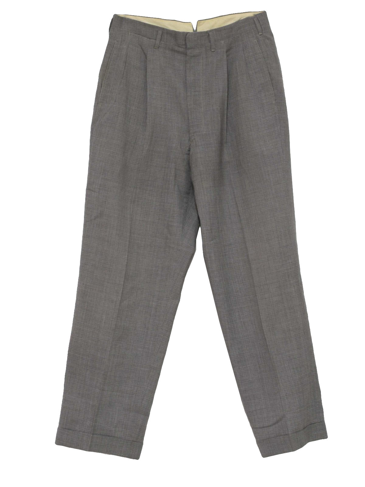 1950's Vintage Pants: 50s -No Label- Mens gray, light gray, black plaid ...