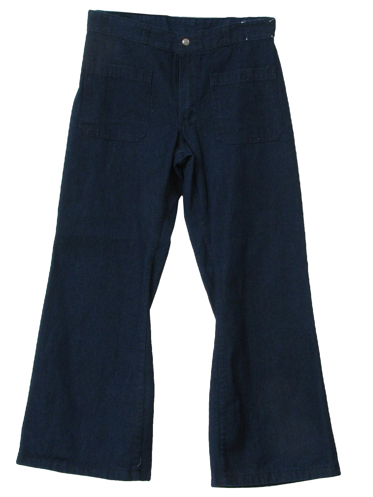 Vintage 70s Bellbottom Pants: 70s -Seafarer- Mens blue cotton polyester ...
