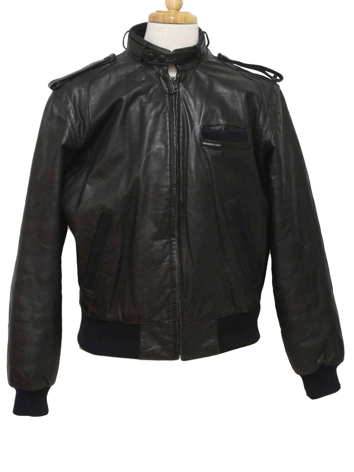 80's Vintage Leather Jacket: 80s -Members Only- Mens black leather ...