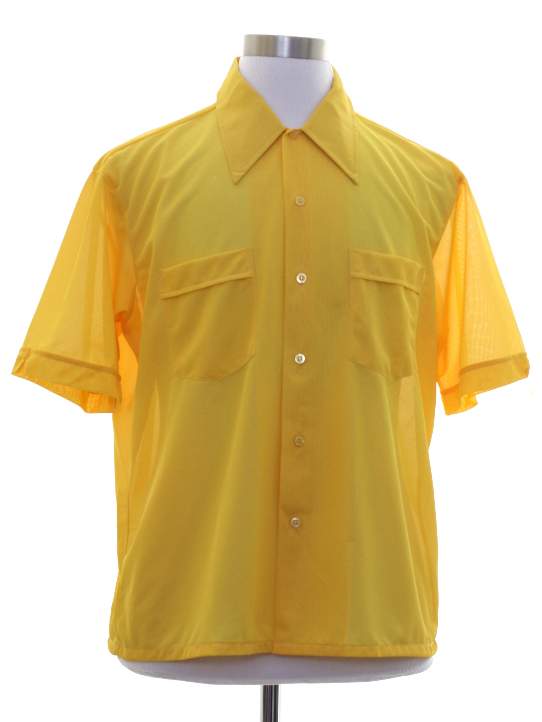 Retro Sixties Shirt: Late 60s or Early 70s -Grants- Mens sunflower gold ...
