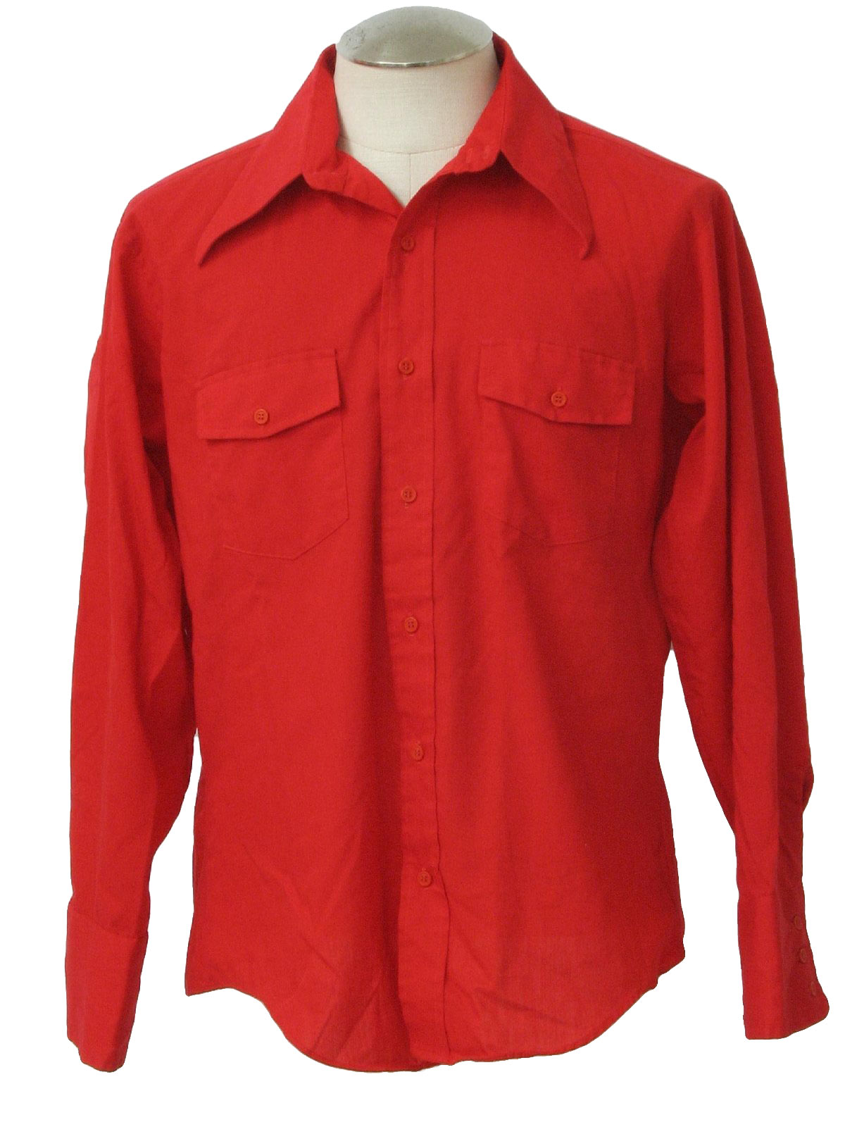 70's Vintage Western Shirt: 70s -Honor Man- Mens red cotton and ...