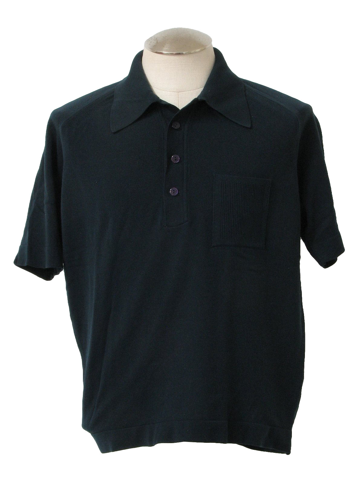 Retro 1970's Shirt (fabric label) : 70s -fabric label- Mens blue-black ...