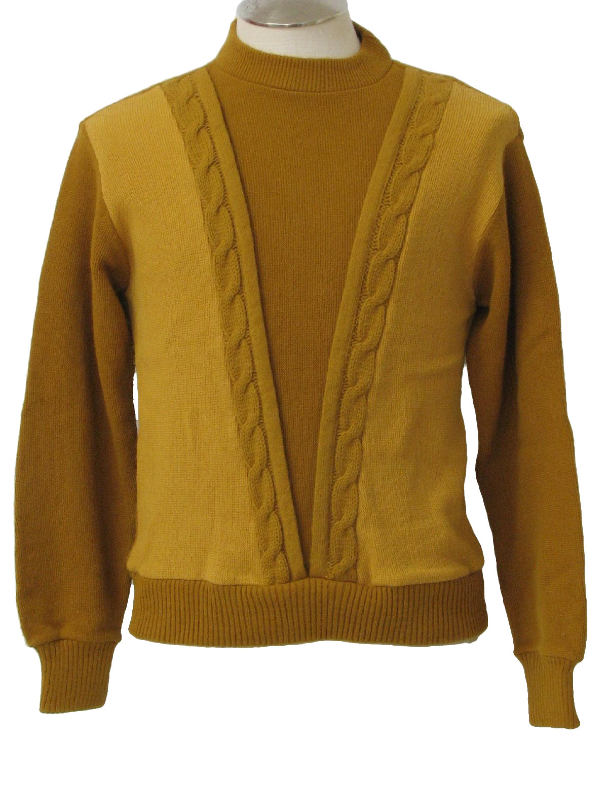 60s Vintage Missing Label Sweater: 60s -Missing Label- Mens ochre ...