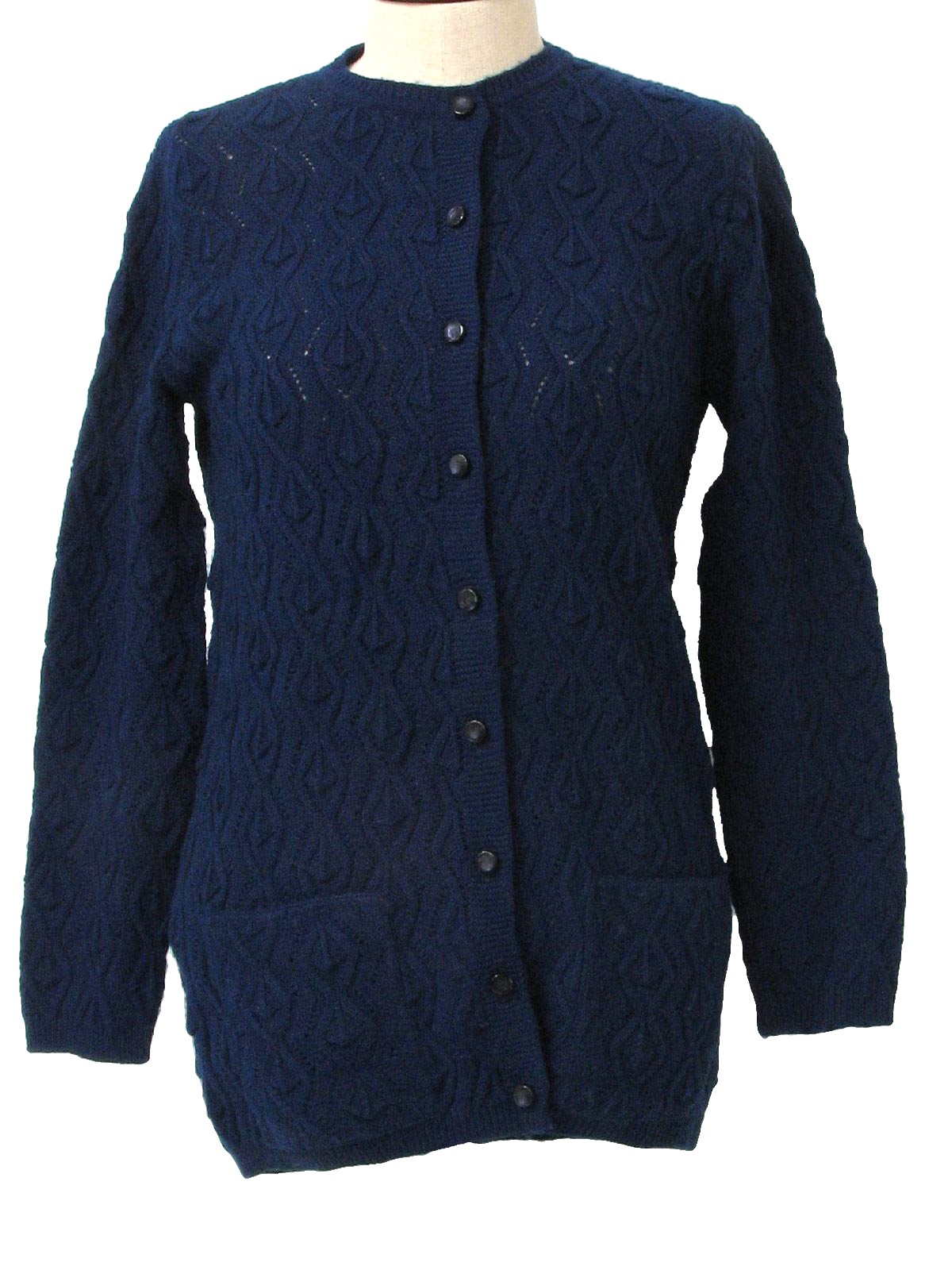 ladies navy cardigan with pockets