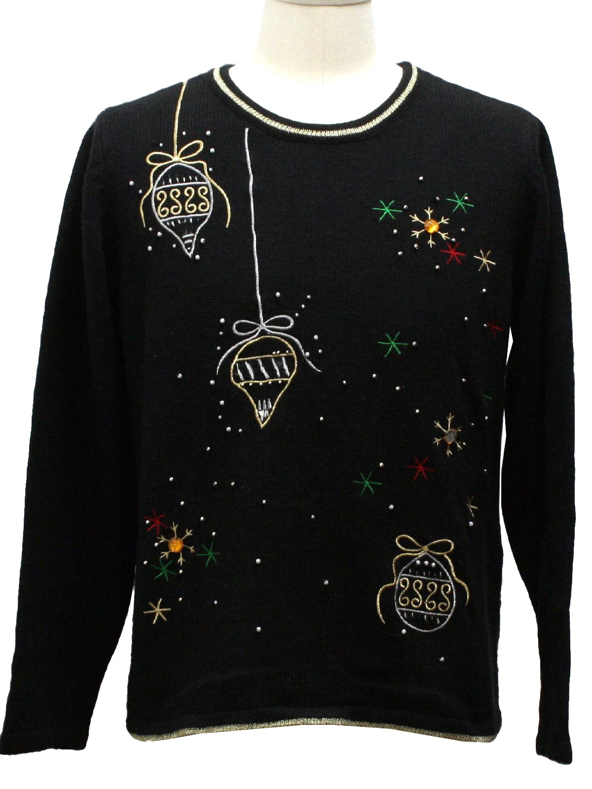 Ugly Christmas Sweater: -Missing Label- Unisex black background acrylic ...