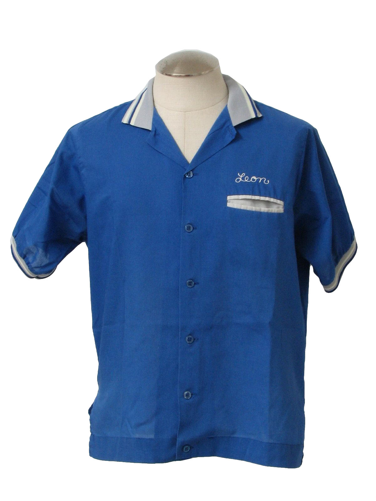 Vintage 1980's Bowling Shirt: 80s -King Louie Creations- Mens cobalt ...