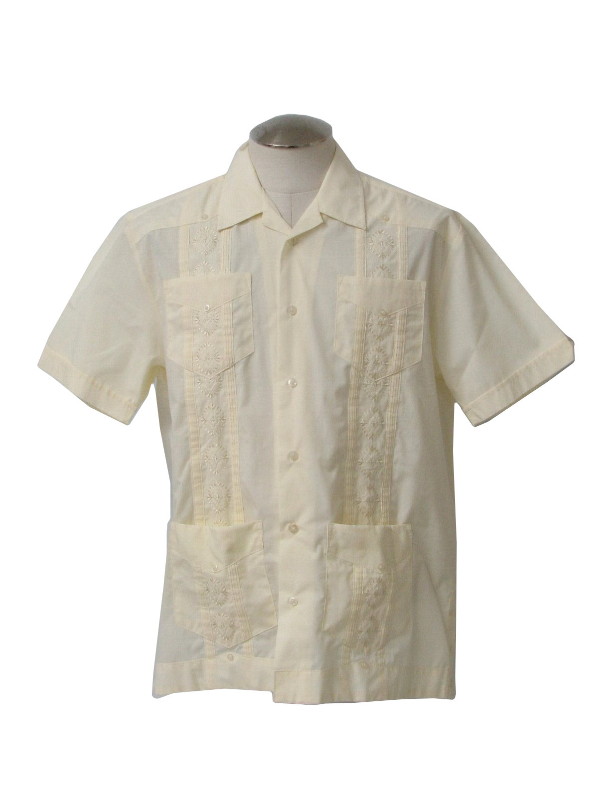 1990s Vintage Guayabera Shirt: 90s -Havanera Co.- Mens pale yellow ...