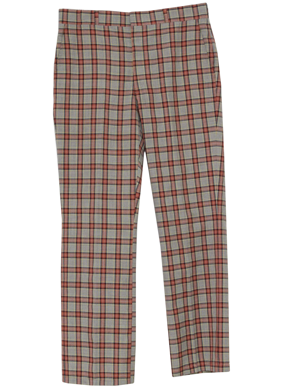Asher Eighties Vintage Pants: 80s -Asher- Mens heather light gray, red ...