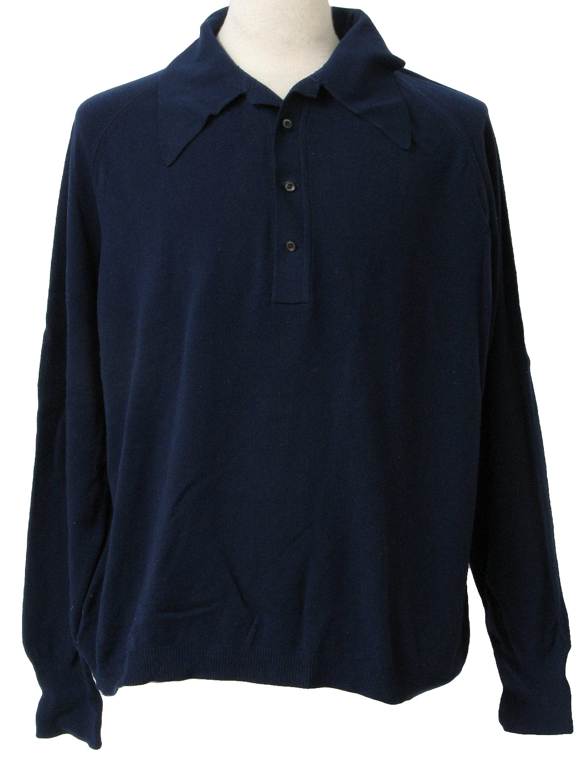 Retro 70s Knit Shirt (Puritan) : 70s -Puritan- Mens dark navy blue ...