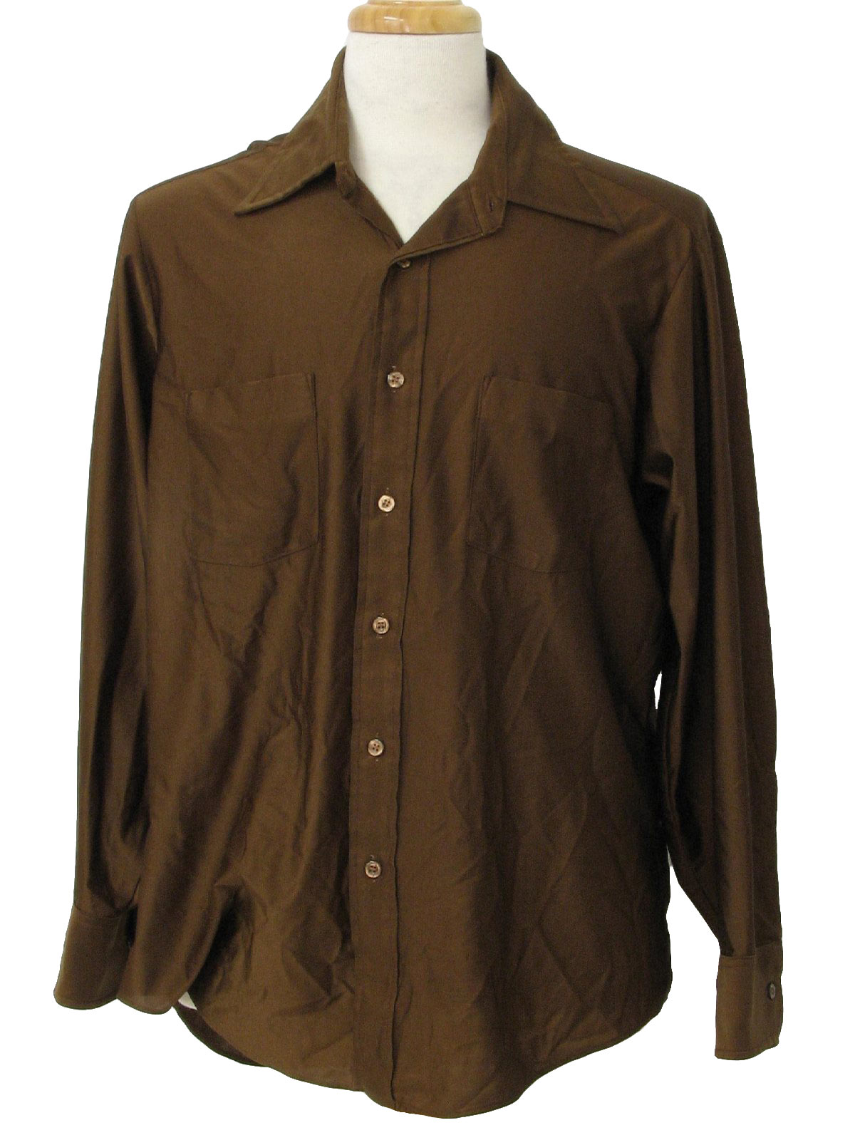 Retro Seventies Disco Shirt: 70s -Sanger-Harris- Mens chocolate brown ...