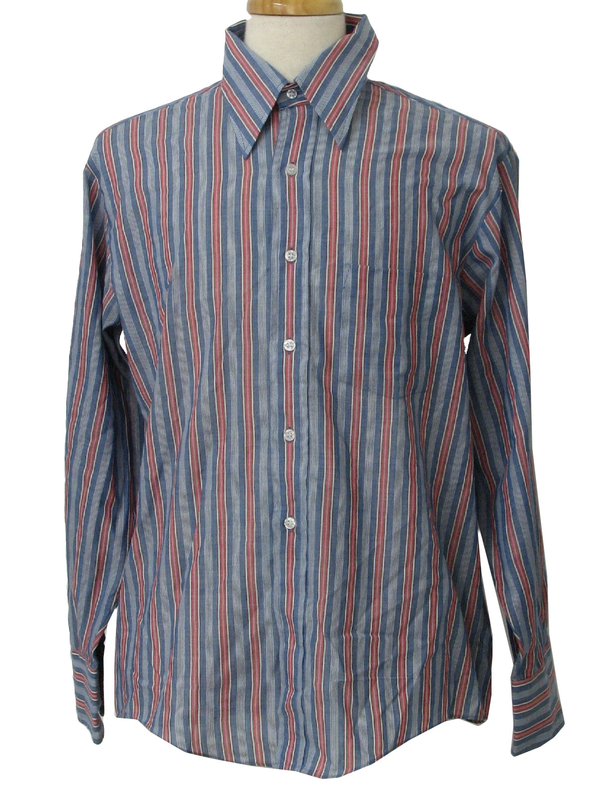 70s Shirt (Penneys): 70s -Penneys- Mens dusty blue, rose and white ...