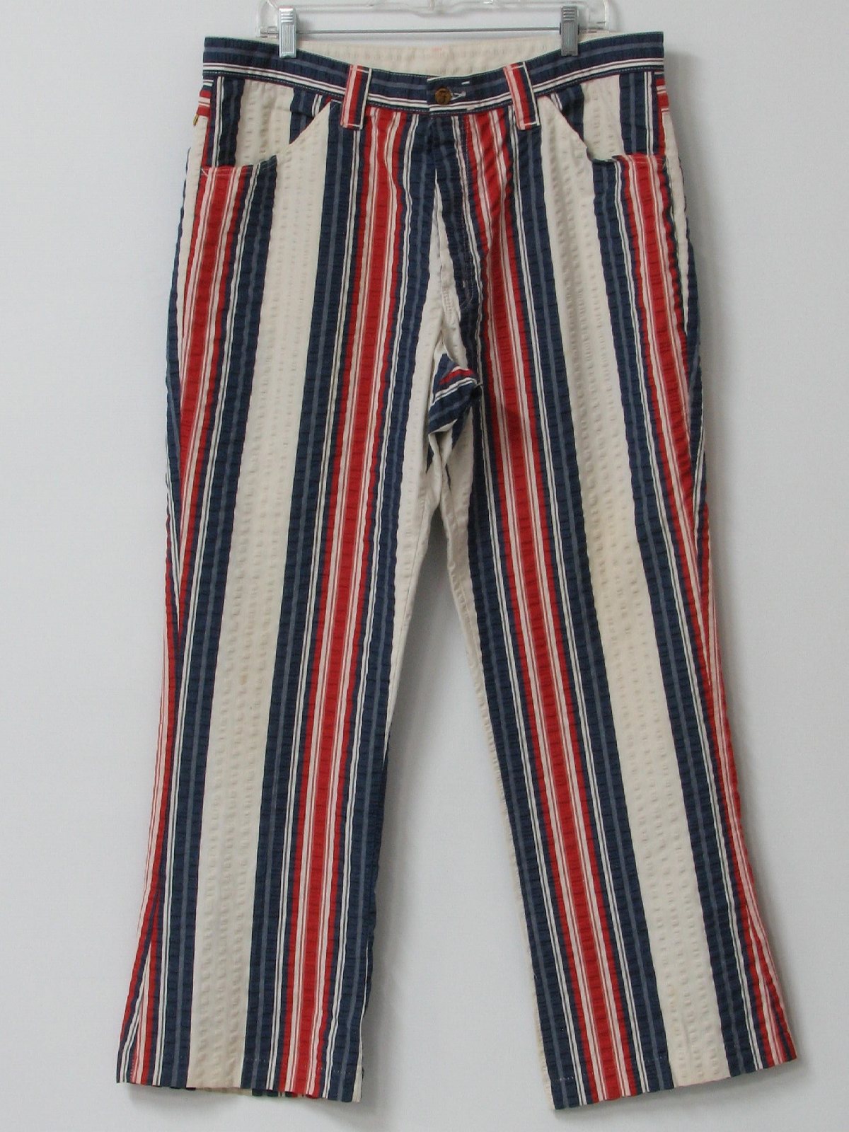 1960s Farah Pants: Late 60s -Farah- Mens red, white and blue textured ...