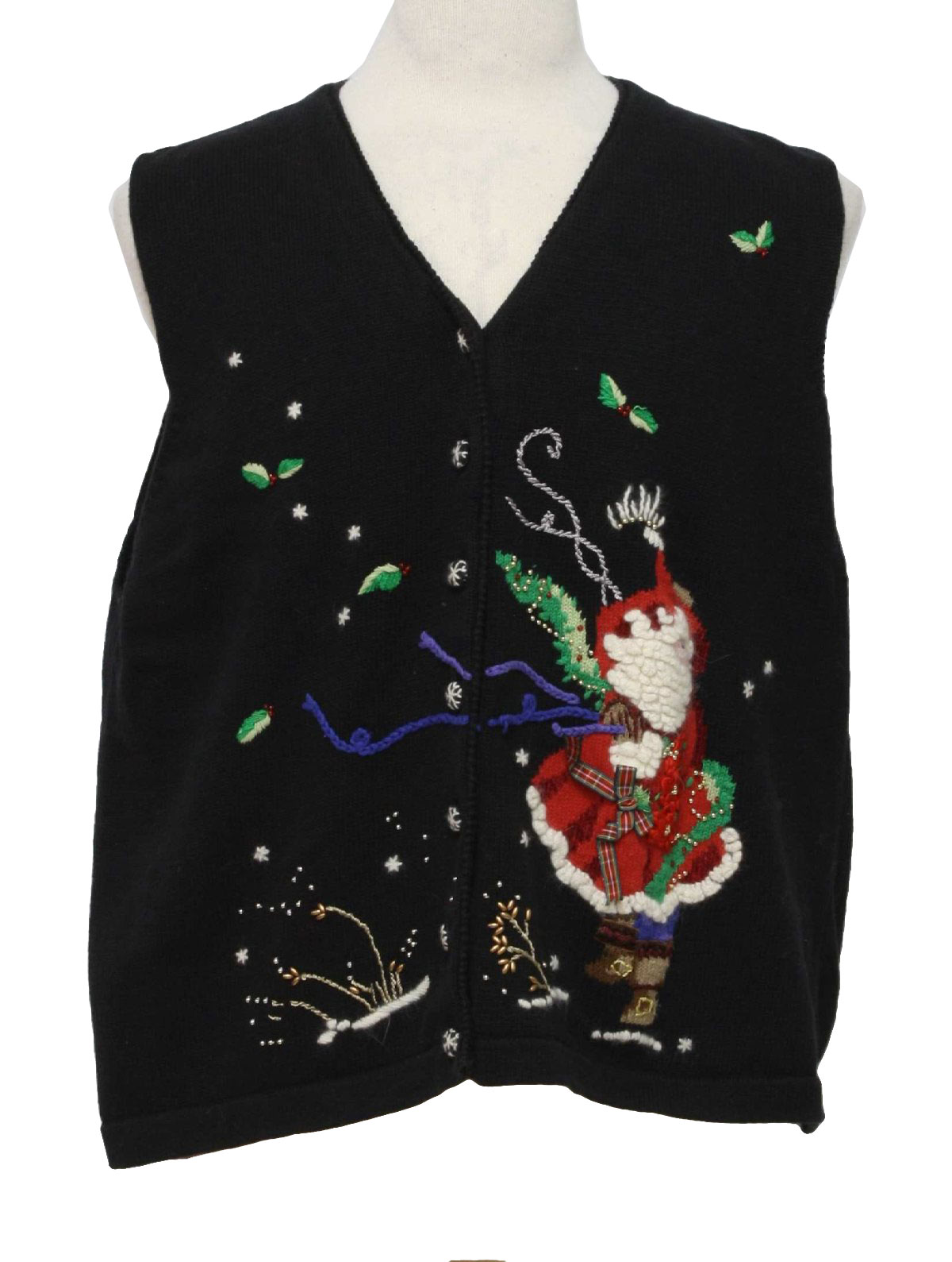 Ugly Christmas Sweater Vest : -Susan Bristol- Unisex Black background ...