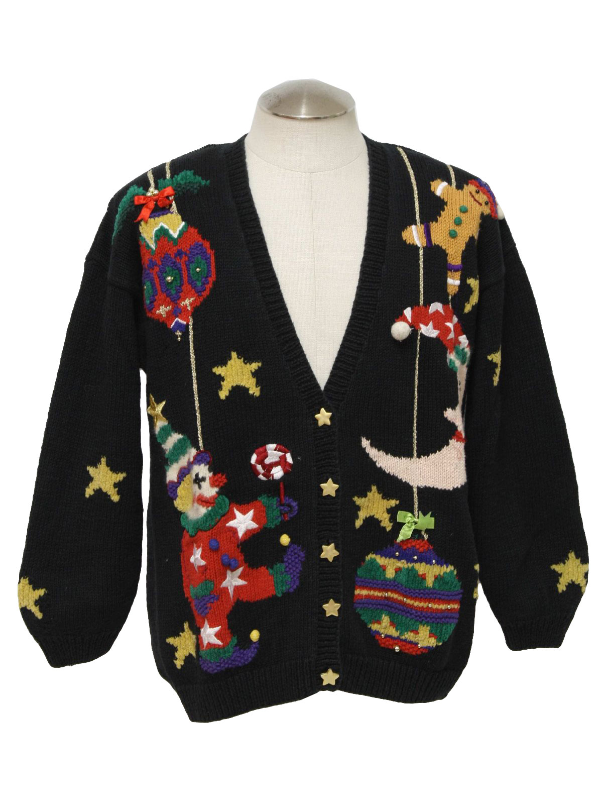 Creepy Clown Ugly Christmas Cardigan Sweater: -Marisa Christina ...