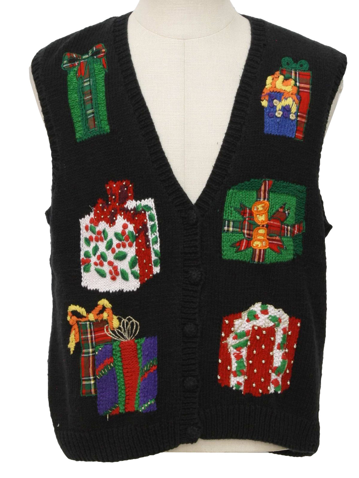 Ugly Christmas Sweater Vest : -Bechamel- Unisex black, white, red ...