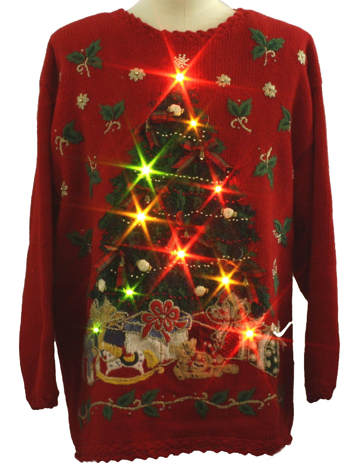 Lightup Ugly Christmas Sweater: -Capistrano- Unisex red, blue, green ...