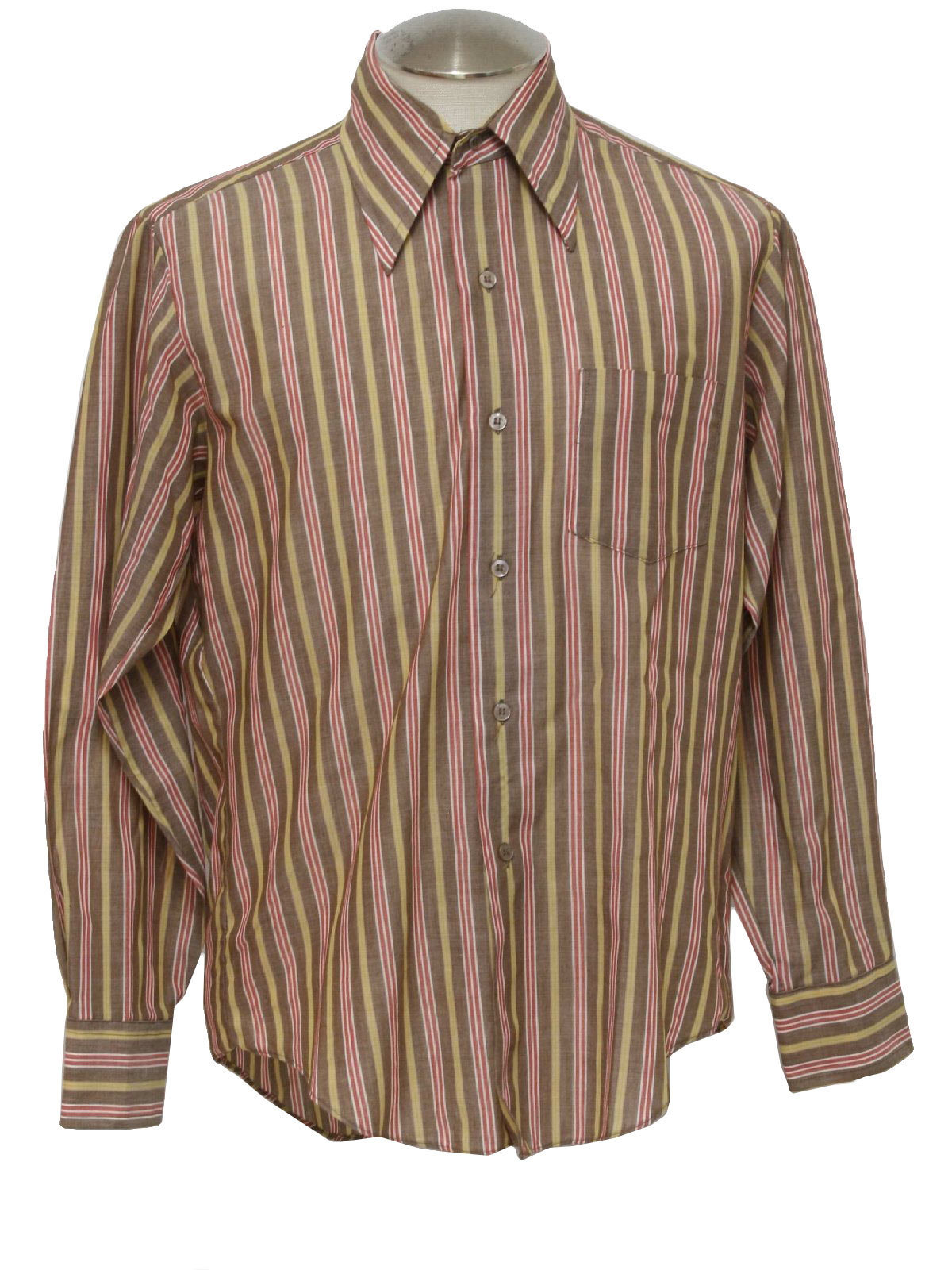 K Mart 60's Vintage Shirt: Late 60s -K Mart- Mens white, heather brown ...