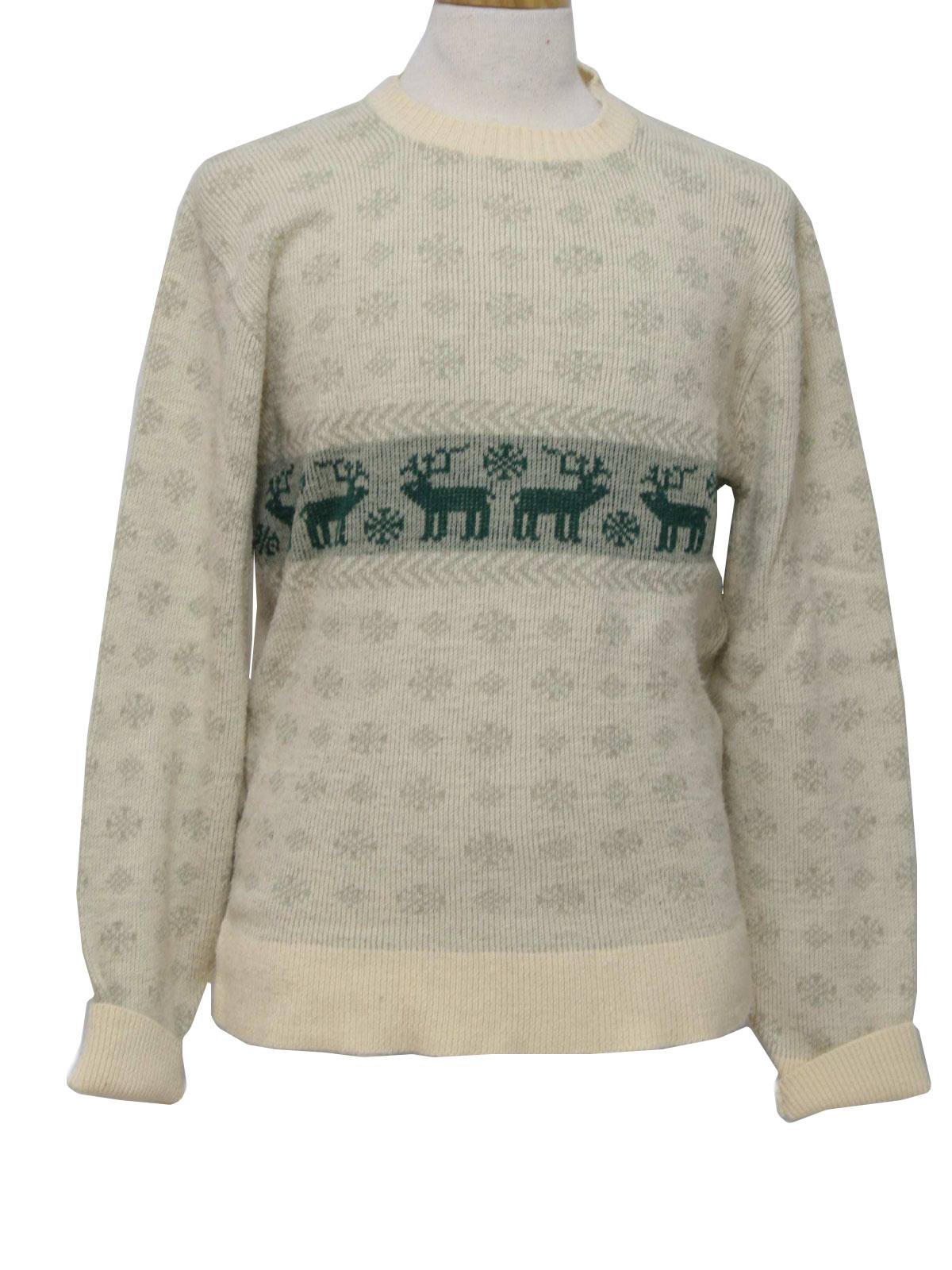 1970's Retro Sweater: 70s Authentic Vintage -Drummond- Mens off-white ...