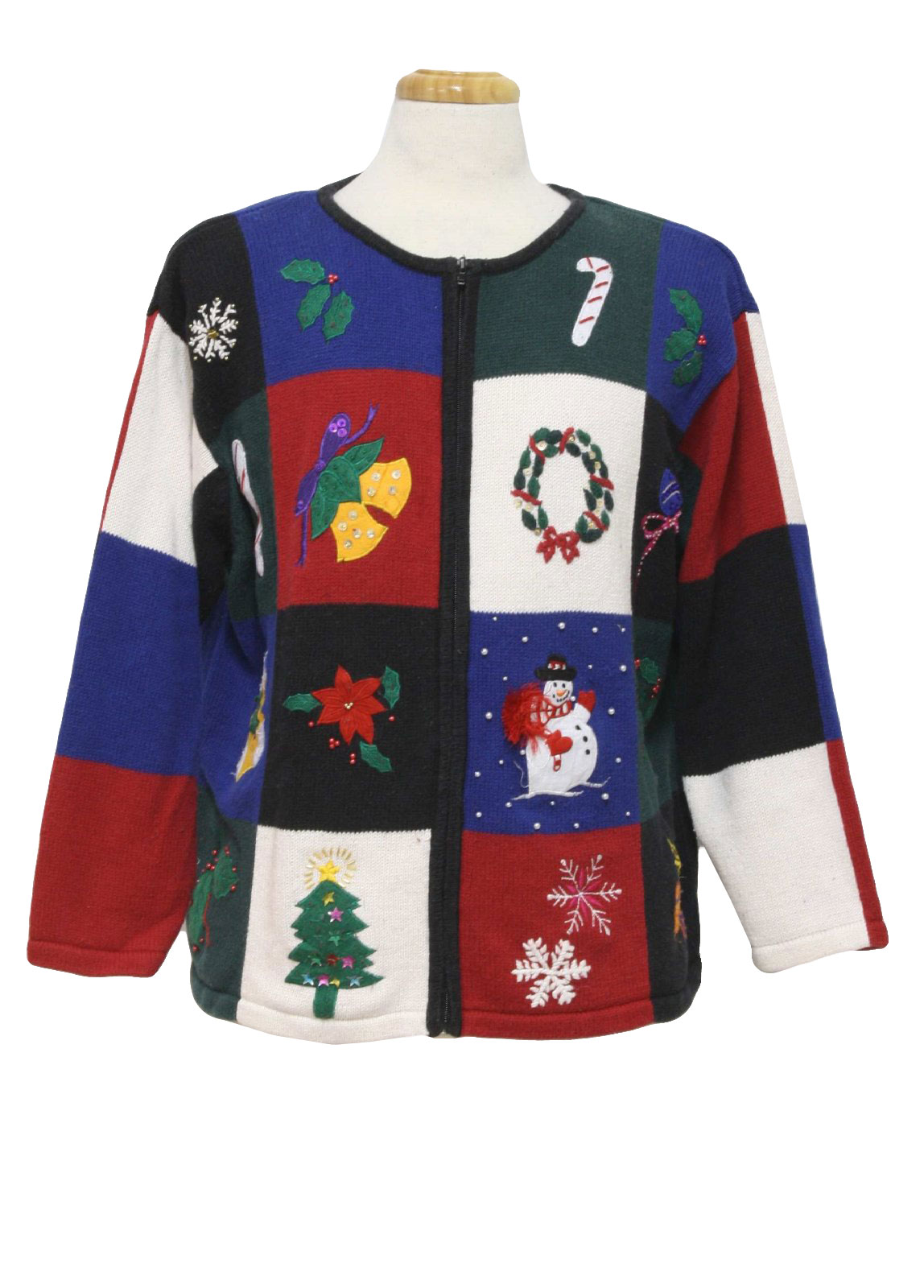 Ugly Christmas Sweater: -Dress Barn- Unisex black, blue, red and green ...