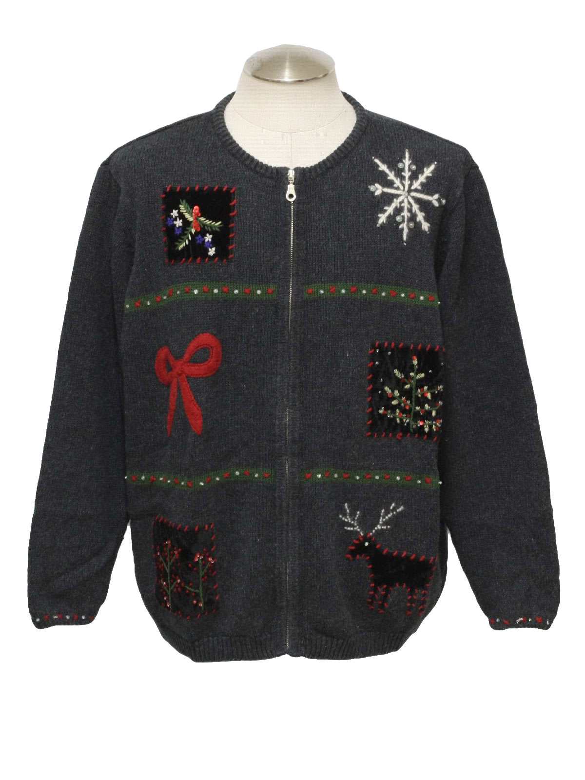 Ugly Christmas Sweater: -Crazy Horse- Unisex grey, green, black, white ...