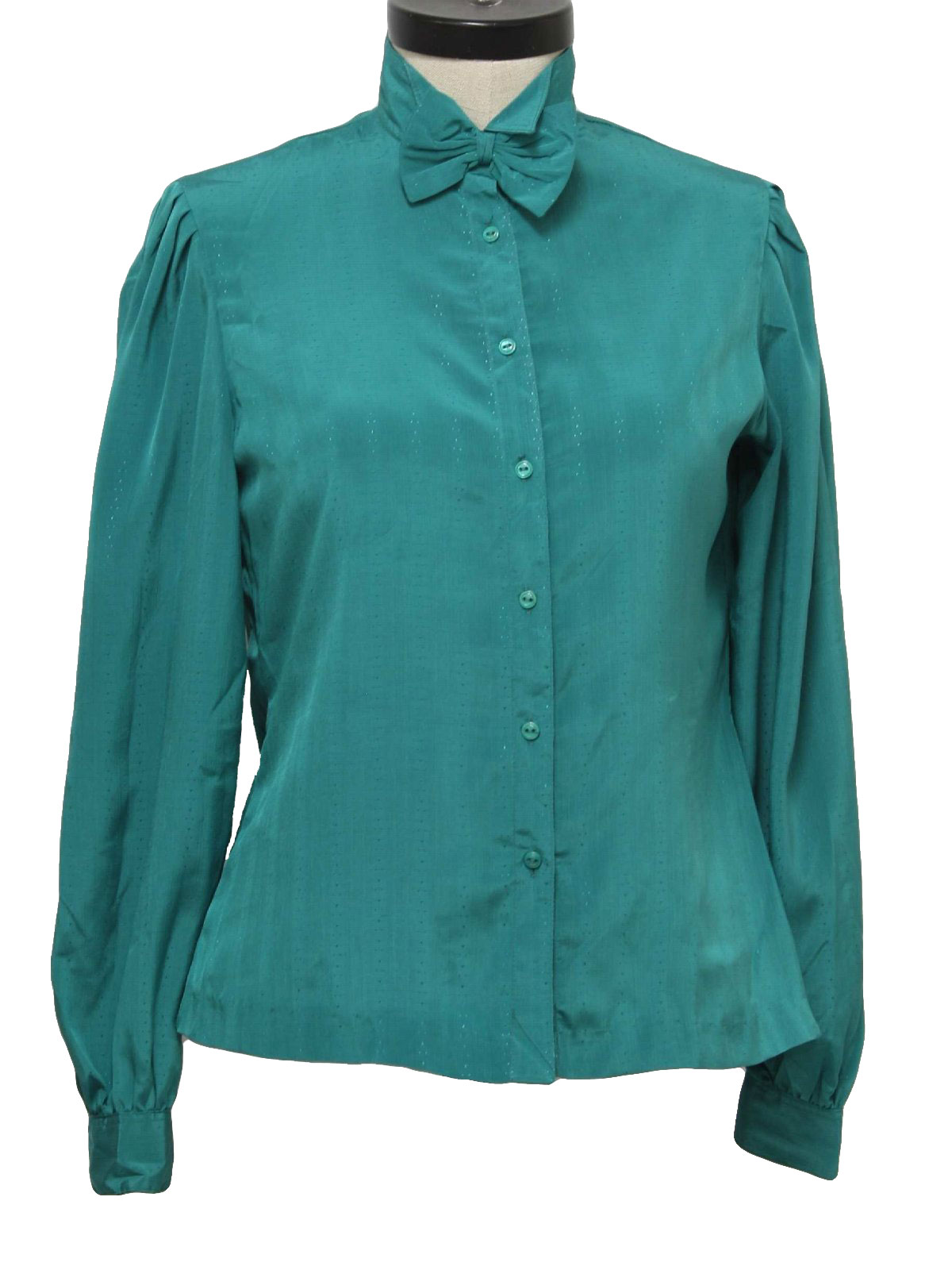 Vintage 1970's Shirt: 70s -Pan -Her- Womens emerald green silky ...