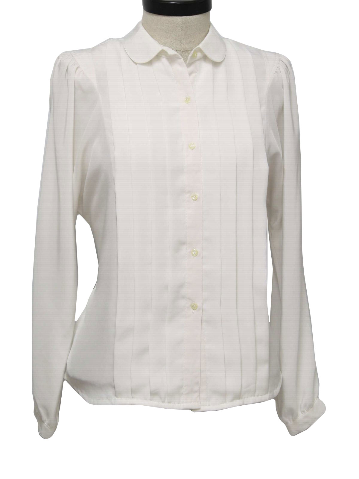 1980's Shirt (Style Frangais): 80s -Style Frangais- Womens winter white ...