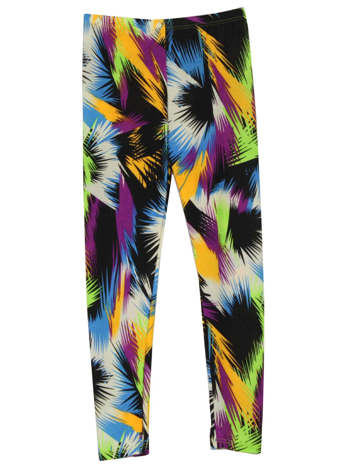 New Wave Glam Rock Totally 80s Look Skinny Legging Style Pants to wear with  your Vintage Ugly Christmas Sweater: Totally -E-Fashion- Unisex black,  white, blue, neon orange, bright purple and neon green