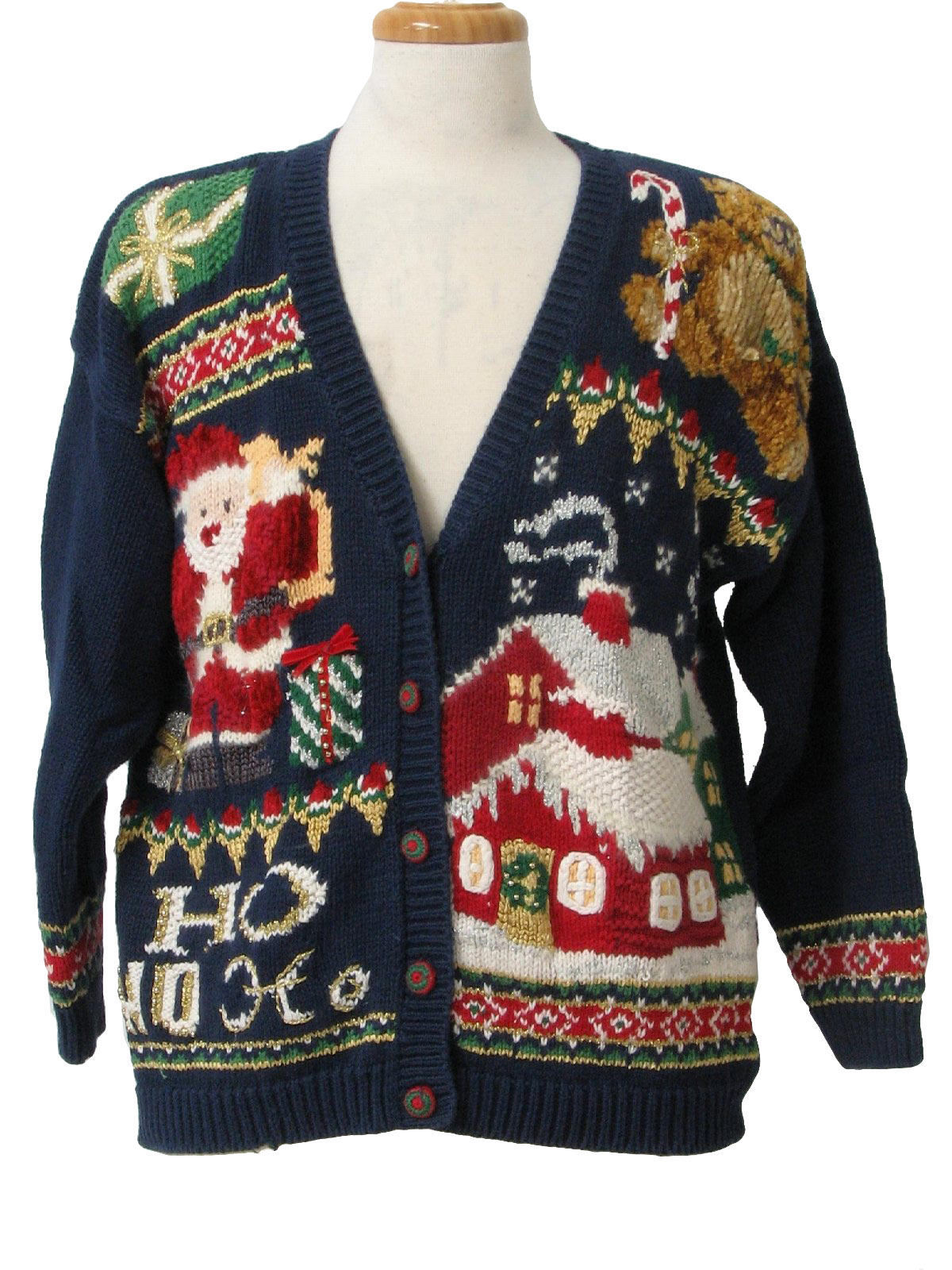 Ugly Christmas Cardigan Sweater: -Heirloom Collectibles- Unisex dark ...
