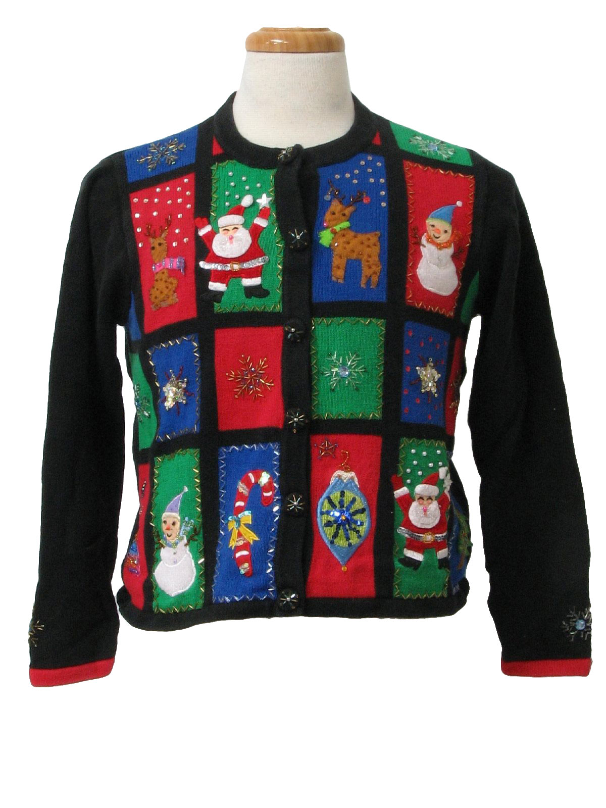 Womens Ugly Christmas Sweater: -Jack B. Quick- Womens black background ...