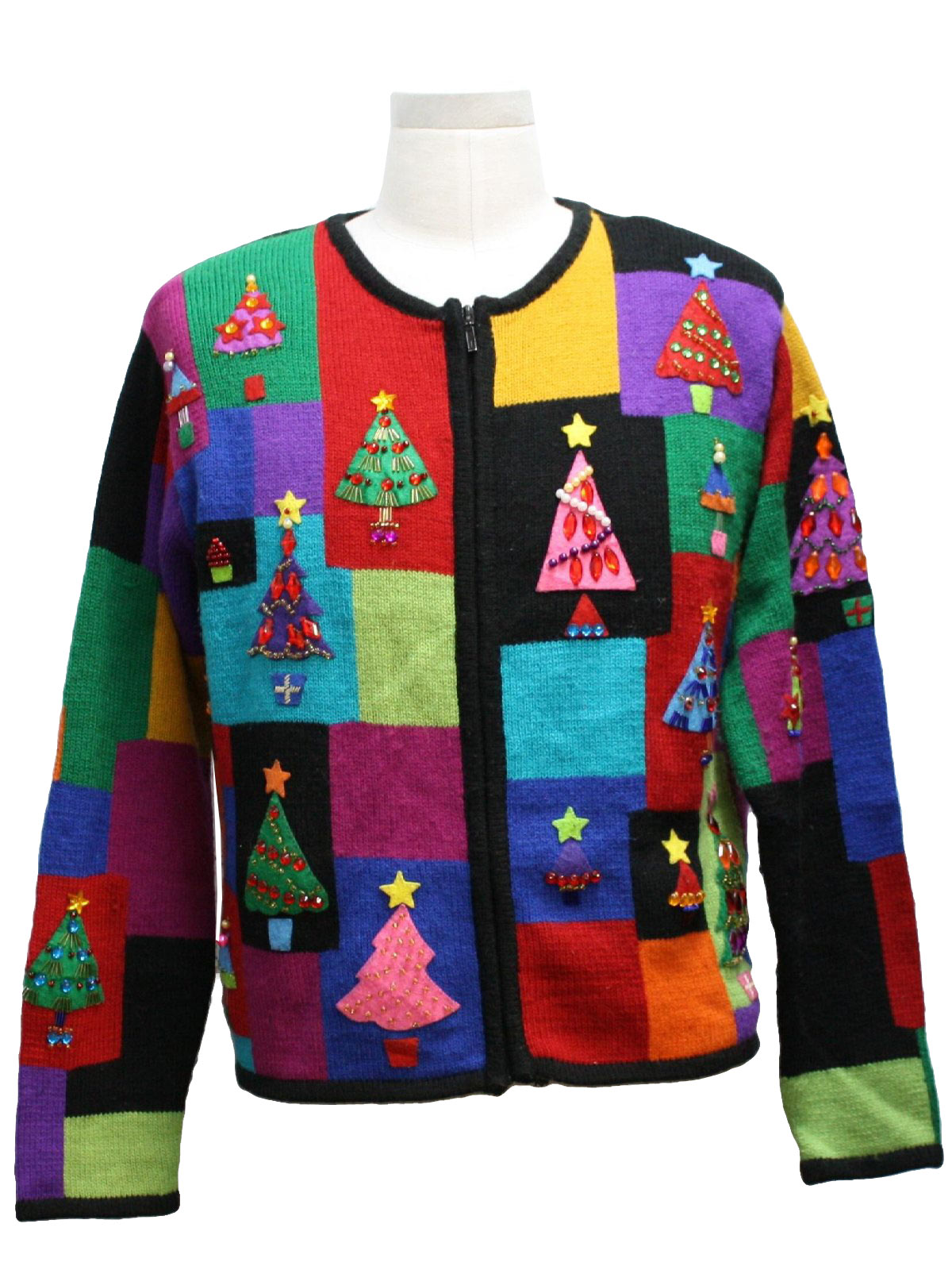 Ugly Christmas Sweater: -Karen Scott- Unisex black background acrylic ...